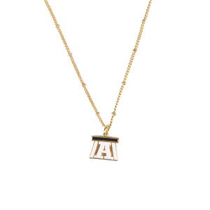 N&S utah state block a charm necklace gold